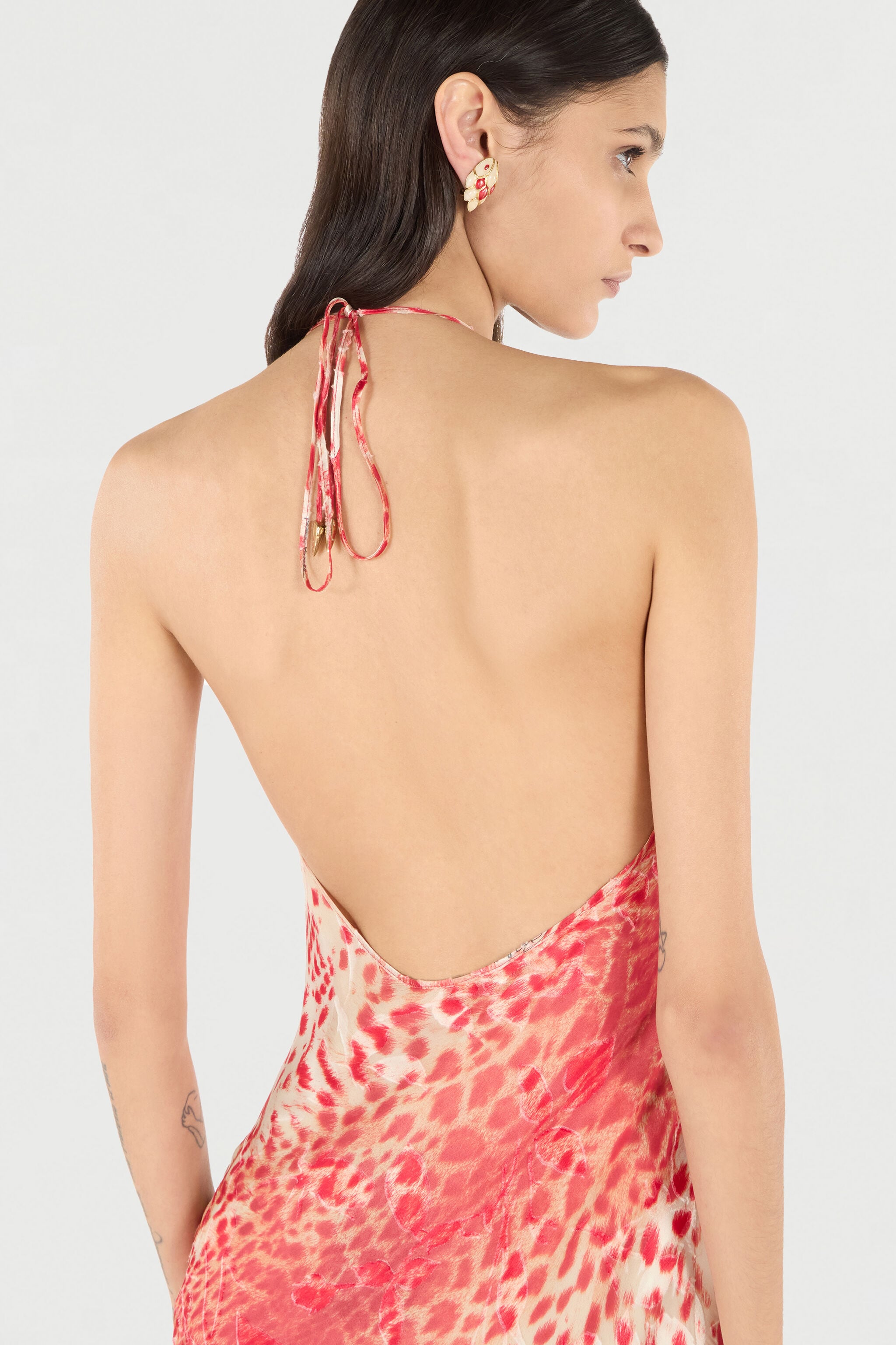 RC Mini Dress With Jaguar Skin Print RC Mini Dress With Jaguar Skin Print Red UKT113-HEN58