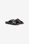 RC Sandales slide marron foncé en cuir effet crocodile DARK BROWN VMS001-PZ037
