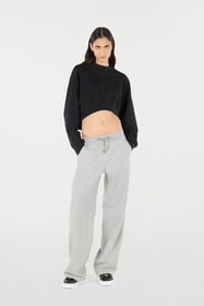 RC Cropped Sweatshirt With Logo Black UKT66A-CF057
