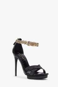 RC Panther-head high-heel sandals BLACK SKS132-PA001