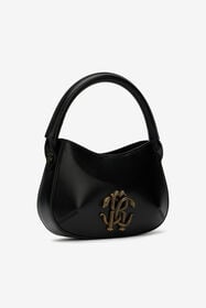 RC Black Leather Top Handle Bag with Monogram RC BLACK ROB00E-PZ085