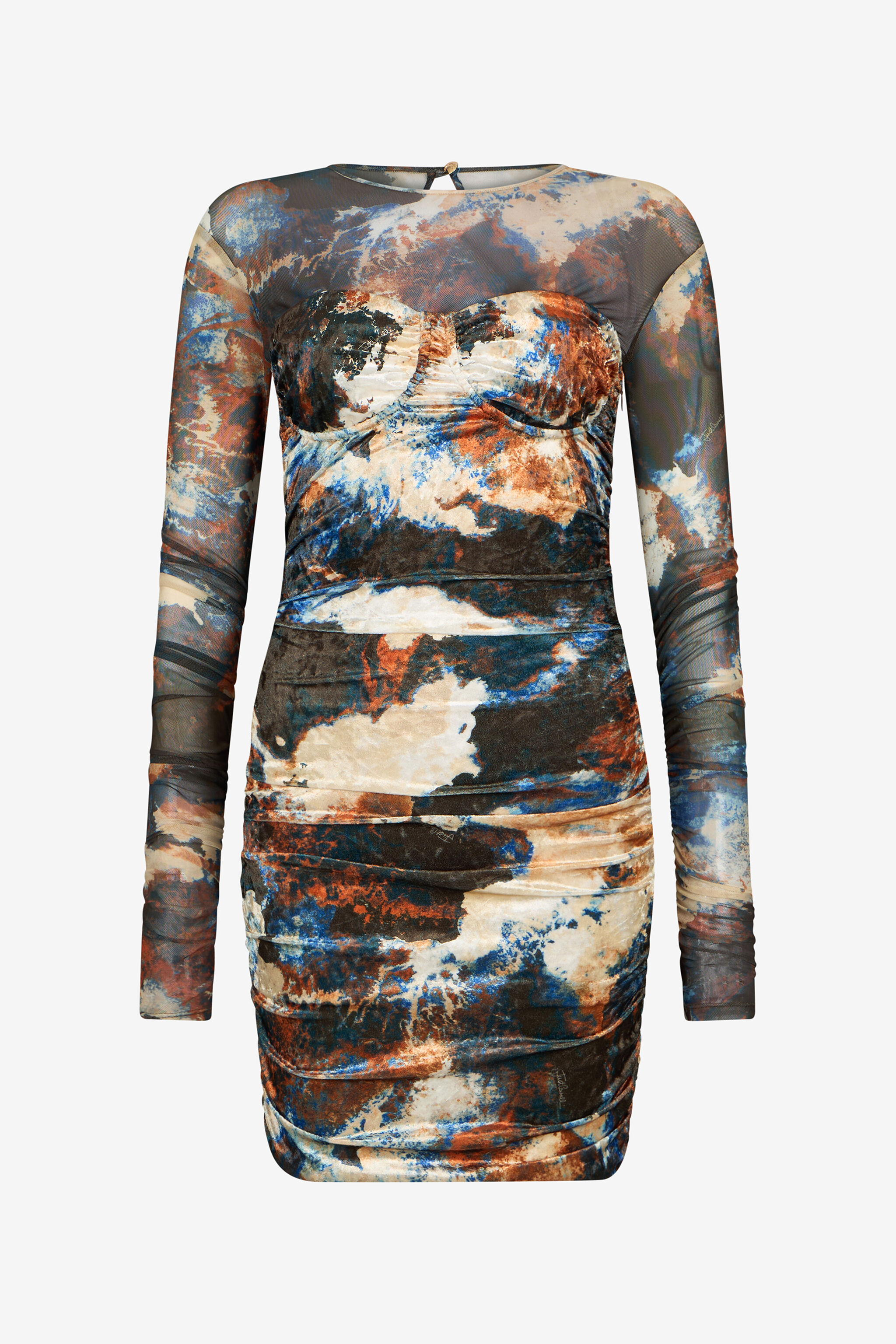JC Rusty Stain Print Dress Mini JC Rusty Stain Print Dress Mini MULTICOLOR SCURO VFT286-VF436