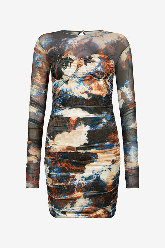 JC Rusty Stain Print Dress Mini JC Rusty Stain Print Dress Mini MULTICOLOR SCURO VFT286-VF436