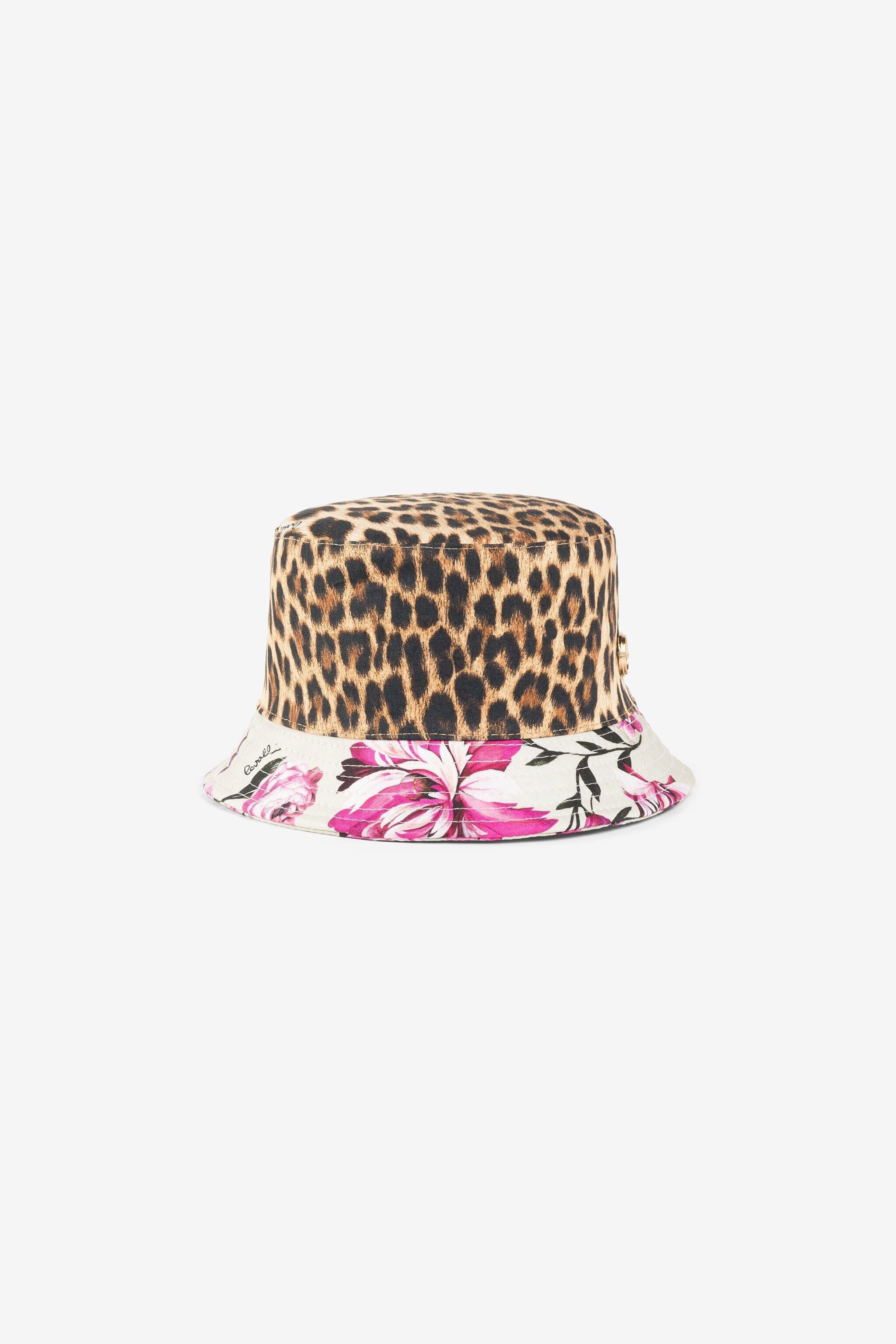 JU Leopard And Flower-Print Bucket Hat JU Leopard And Flower-Print Bucket Hat ROSA/NATURALE OJI021-CO002