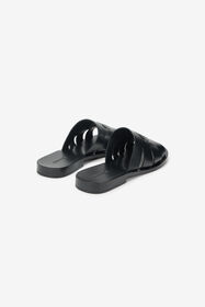 RC Sandalia de piel con detalle de logotipo en relieve BLACK WNS011-PZA90