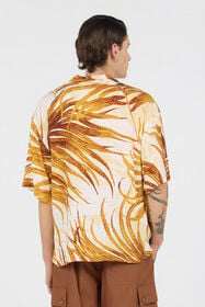 JC Camicia Stampa Golden Palm 004 OFF WHITE + 638 WFM005-WF153