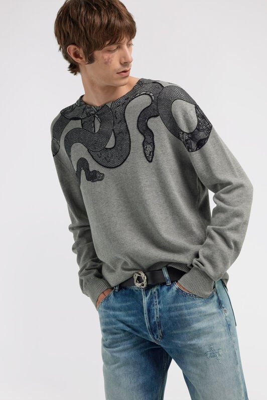 JC Just Cavalli crew neck sweater JC Just Cavalli crew neck sweater Gray TFM005-TF025
