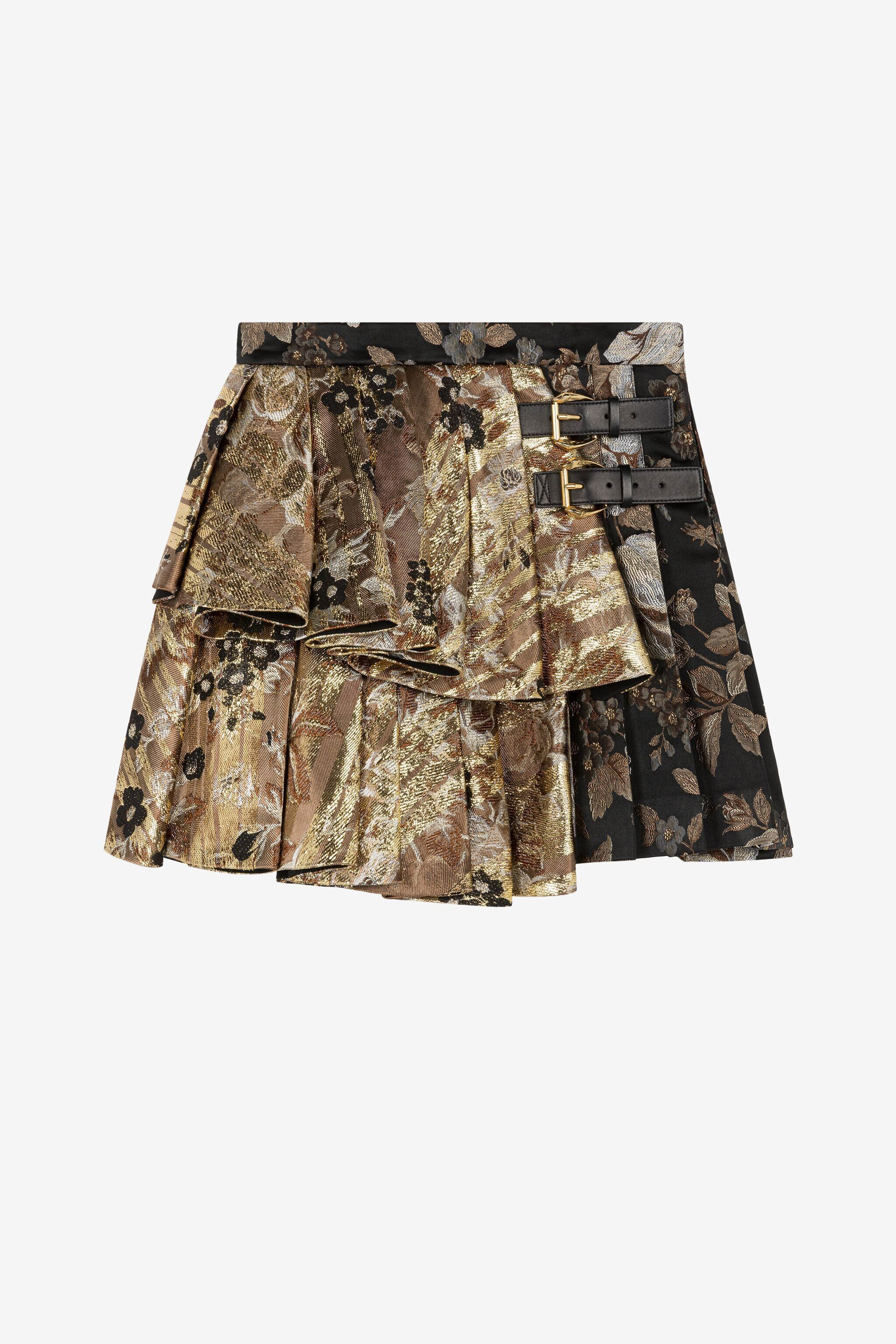 RC Floral-Brocade Mini Skirt RC Floral-Brocade Mini Skirt MARRONE PQT303-DJ067