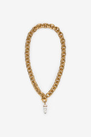 RC Chain necklace with stone pendant Gold TWG009-AM002