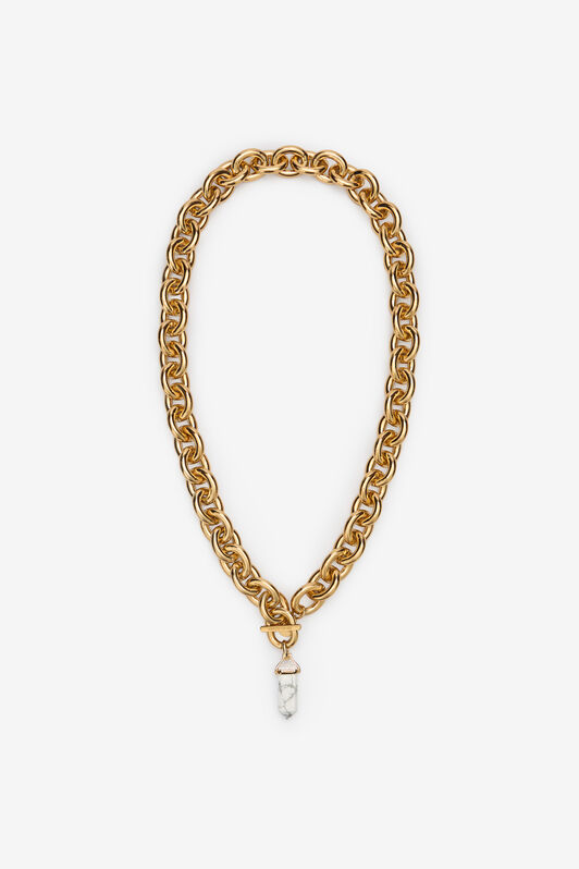 RC Chain necklace with stone pendant RC Chain necklace with stone pendant Gold TWG009-AM002