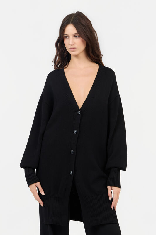 RC Black Long Cardigan With Button RC Black Long Cardigan With Button BLACK TOM90A-MG008