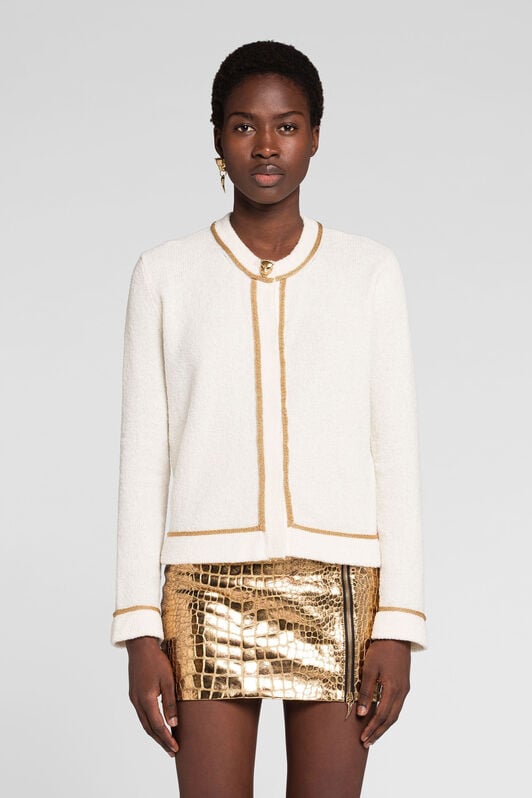 RC Cardigan con logo Cavalli Mansion RC Cardigan con logo Cavalli Mansion Avorio OKM612-MR001