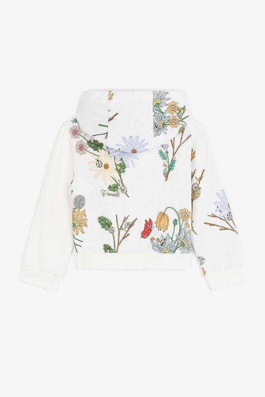 JU Floral-Print Cotton Hoodie JU Floral-Print Cotton Hoodie White RJT90G-5OH89