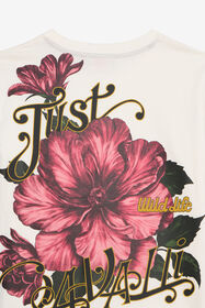 JC Ivory Tee with Pink Flower MARSHMALLOW XFT61U-JD001