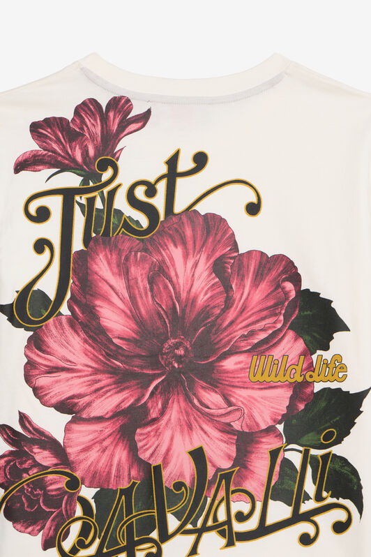 JC Ivory Tee with Pink Flower JC Ivory Tee with Pink Flower MARSHMALLOW XFT61U-JD001