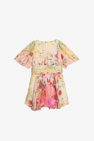JU Abito con Stampa Miami Flowers GREEN/FUXIA WJT11I-CTR64