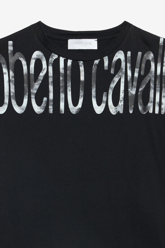 JU Black Cotton T-shirt With Logo Print JU Black Cotton T-shirt With Logo Print BLACK WJT60K-JD001