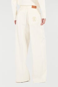 RC Python-Print Palazzo Pants White UKJ207-KGN53