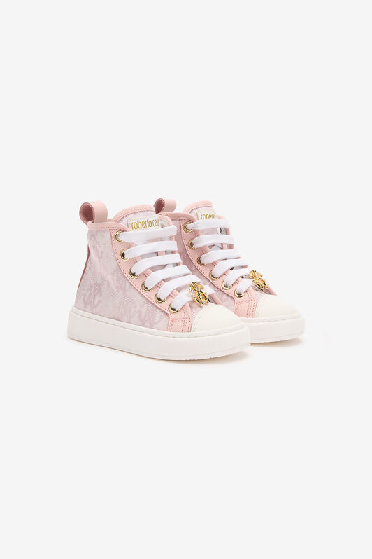 JU High-Top Sneakers With RC Monogram JU High-Top Sneakers With RC Monogram PINK/WHITE TJS02K-PZJ36