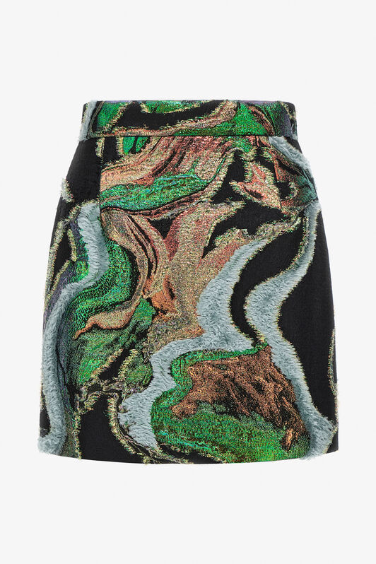 RC Marble Print Skirt Dark green TWT302-FY079