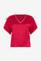 RC Top En Soie Rouge À Épaules Nouées RC Top En Soie Rouge À Épaules Nouées CHERRY SOT60E-SE005