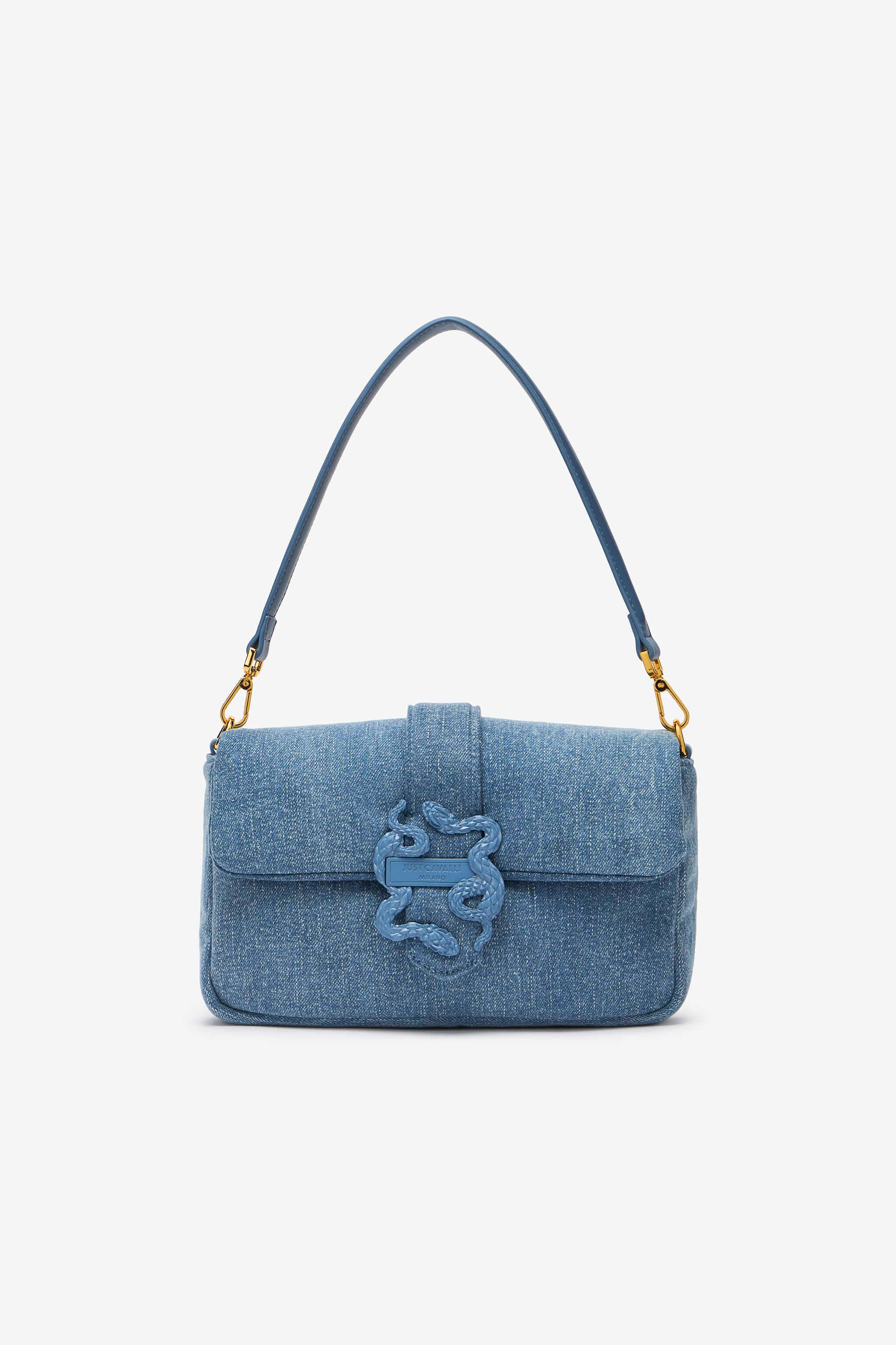 Denim Shoulder Bag in INDACO CHIARO for Women | Roberto Cavalli®