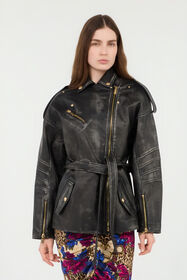 JC Schwarze Lederjacke BLACK VFP007-VF475