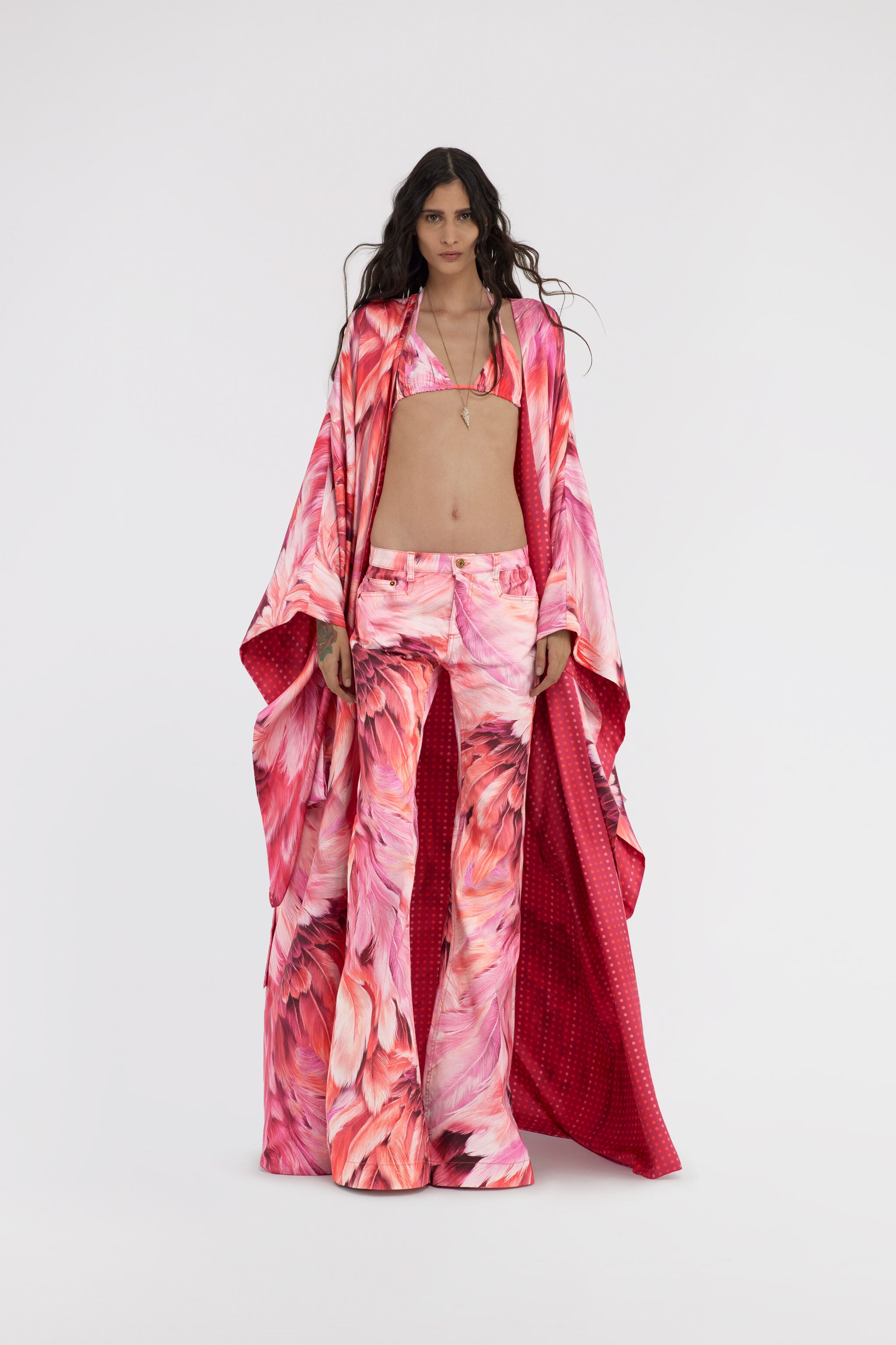 RC Plumage print denim Fucsia SWJ205-DAL71