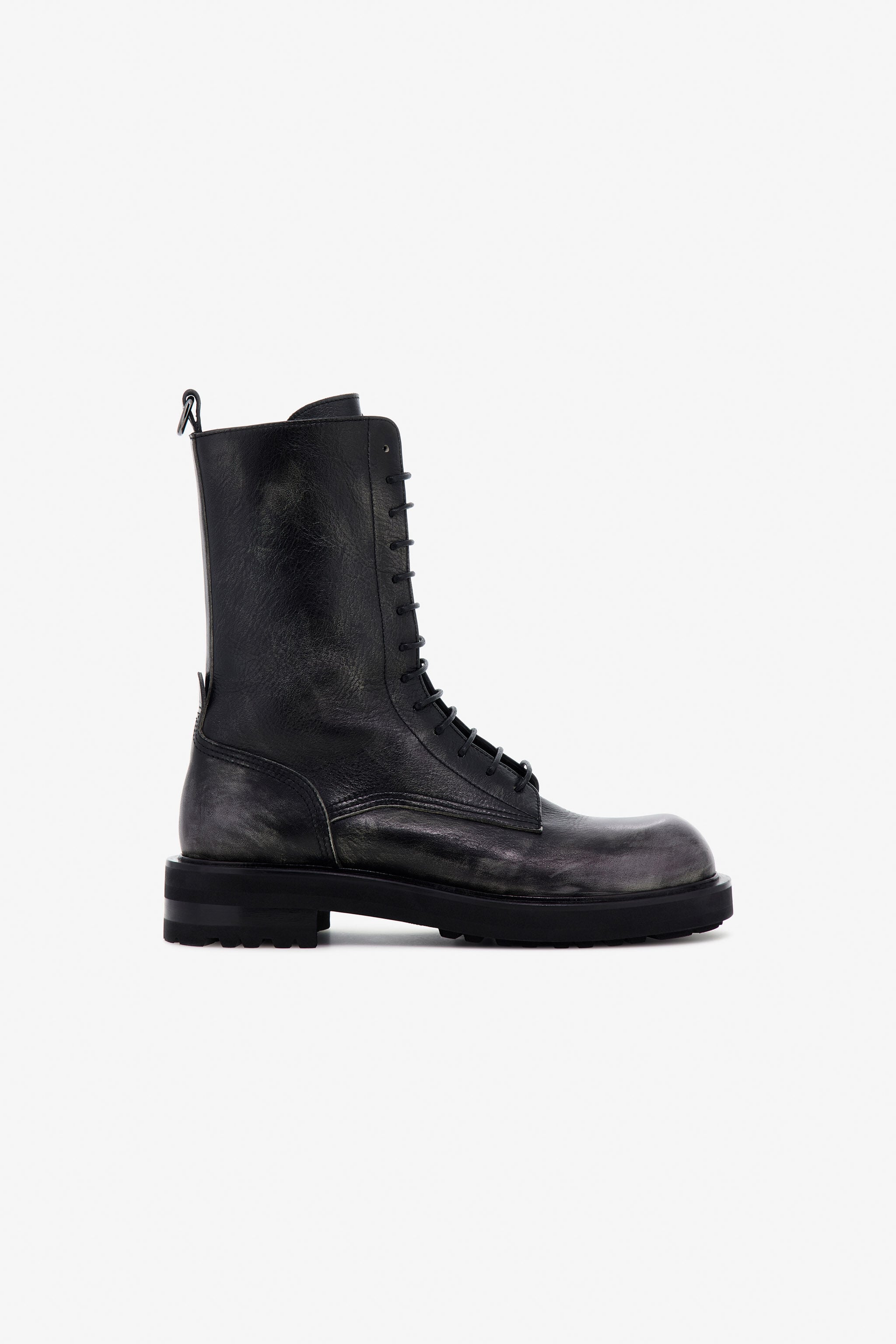 RC Botas de cordones de cuero RC Botas de cordones de cuero Negro TRS013-PN195
