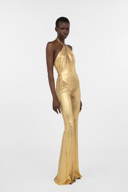 RC Golden Beige Jumpsuit with Serpentine Print BEIGE/GOLD WWT145-OOS31