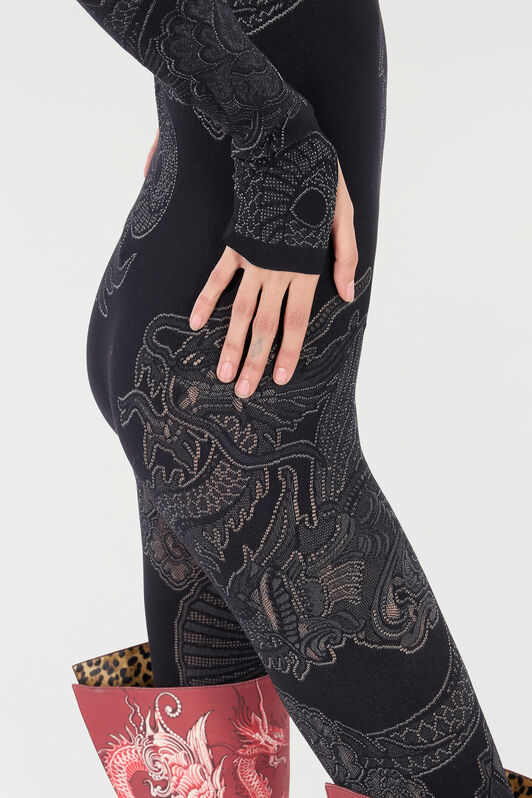 RC Jumpsuit With Openwork Pattern RC Jumpsuit With Openwork Pattern Black VKT10B-MA001