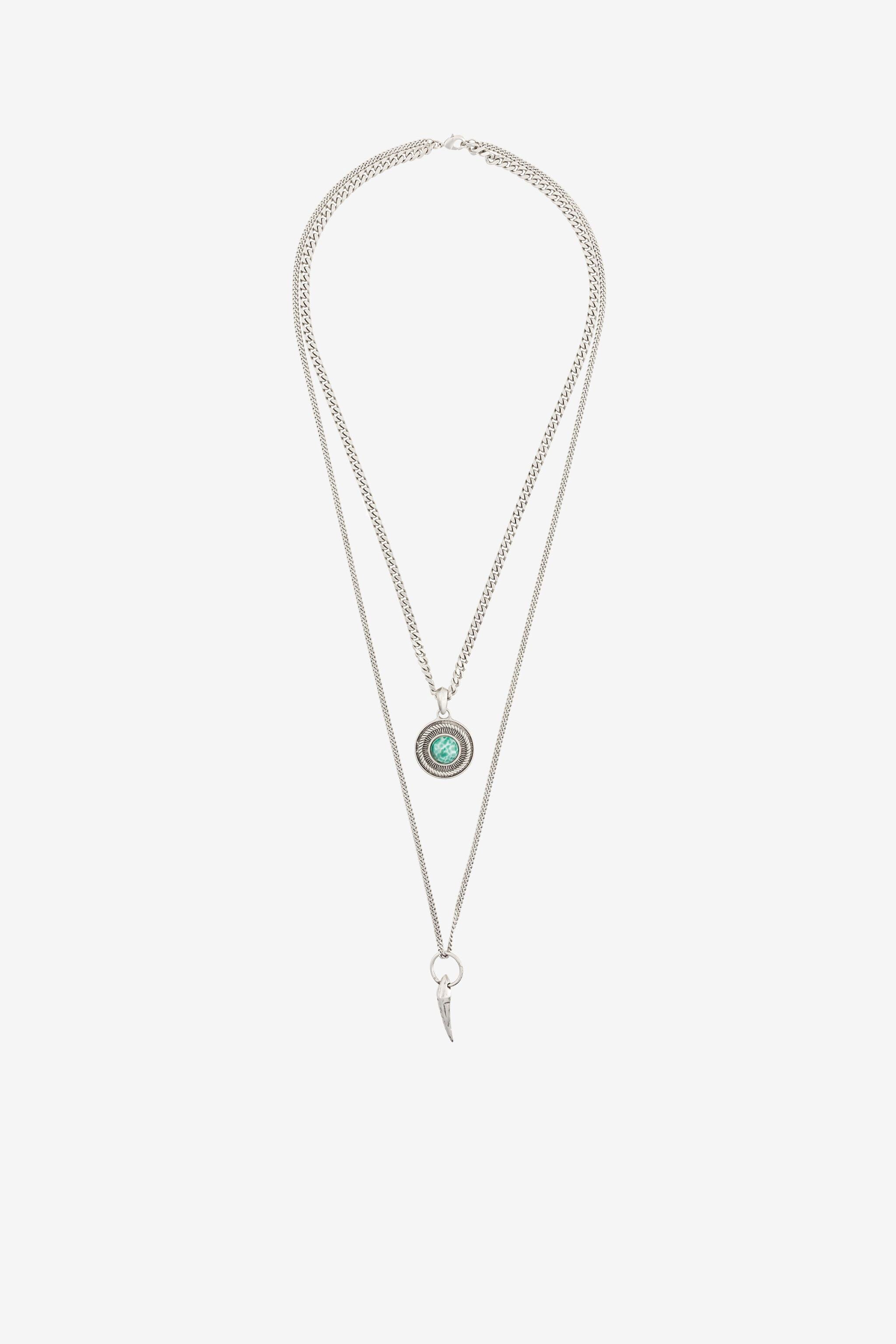 RC Collier à pendentif Tiger Tooth Argent RRG006-AM016