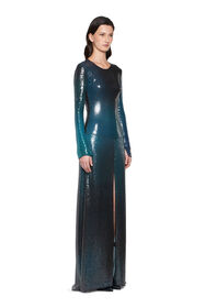 RC Liquid paillettes evening dress RED/BRONZE HWR117-RT029