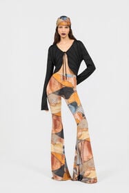 RC Pantalones Estampado Patchwork BROWN XQT206-LNT29