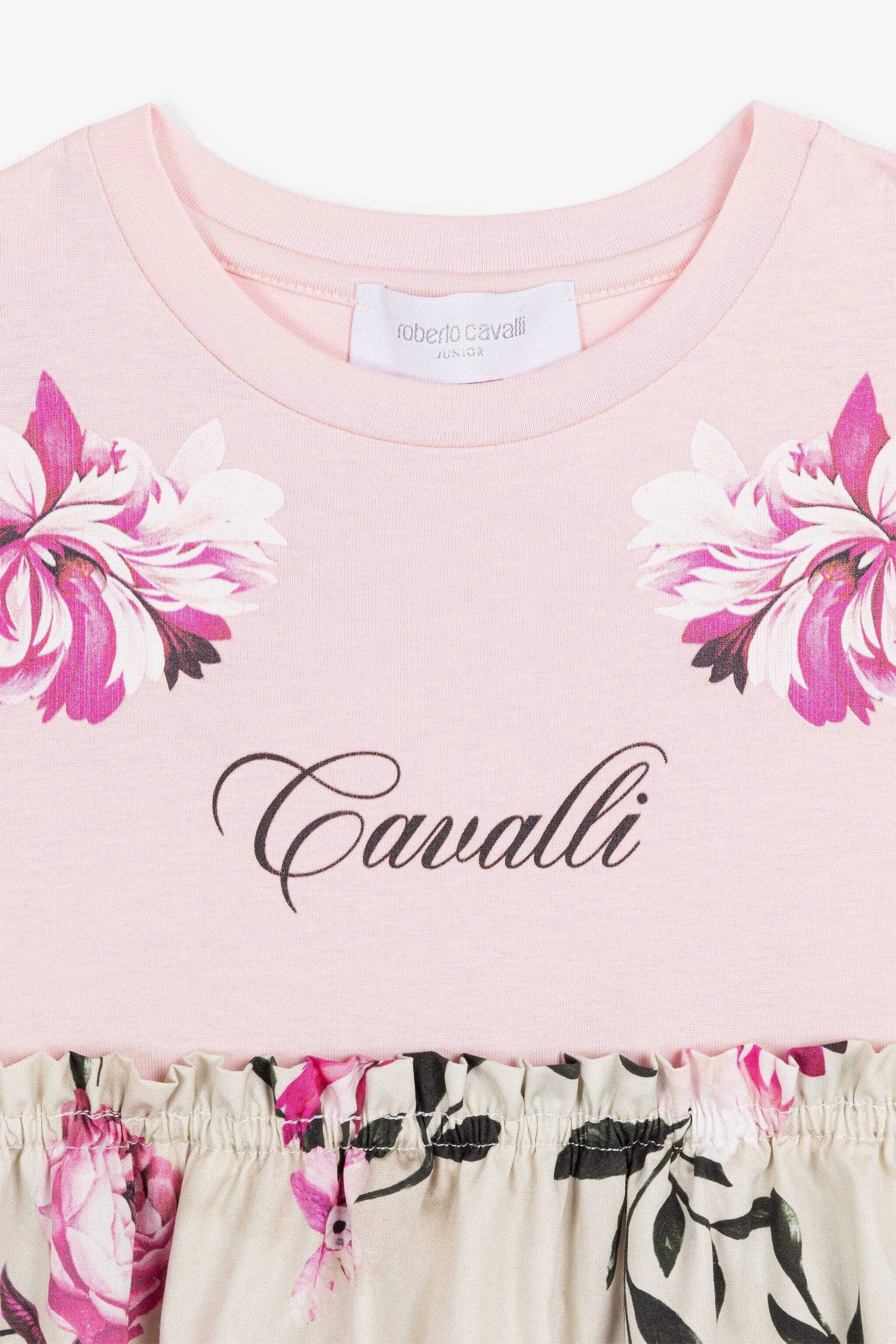 JU Flower And Logo-Print Dress JU Flower And Logo-Print Dress Pink OJT166-ISA2J