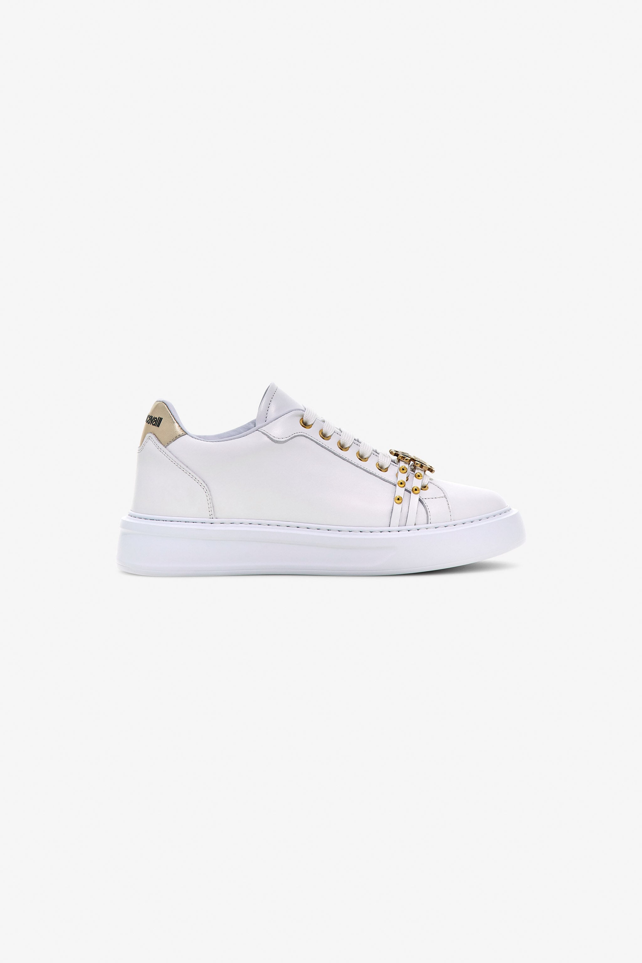 RC Studded Leather Sneakers WHITE/GOLD OOS01B-PZ085