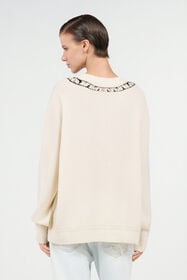 RC Wool Sweater with Tiger Motif IVORY WKM603-MQ014