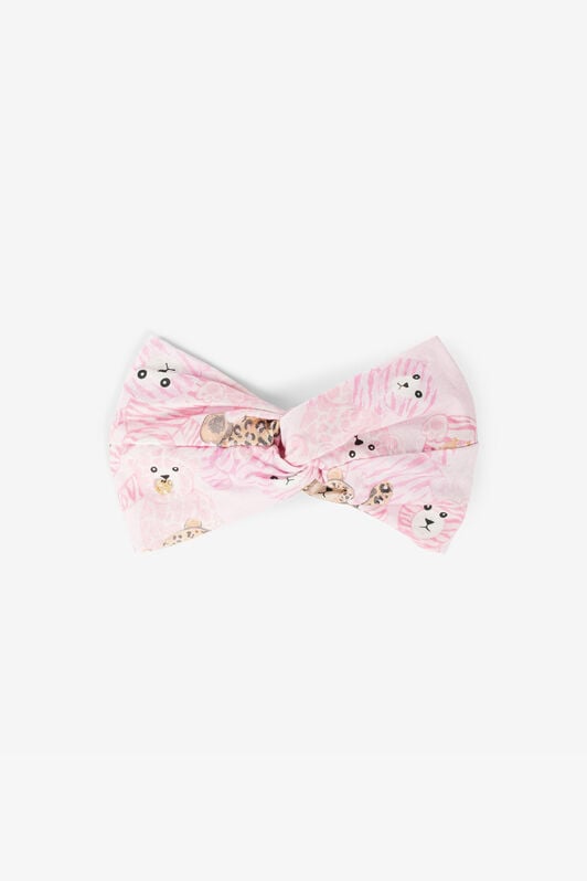 JU Teddy Bear-Print Twist Headband JU Teddy Bear-Print Twist Headband Pink RJI005-JFG79