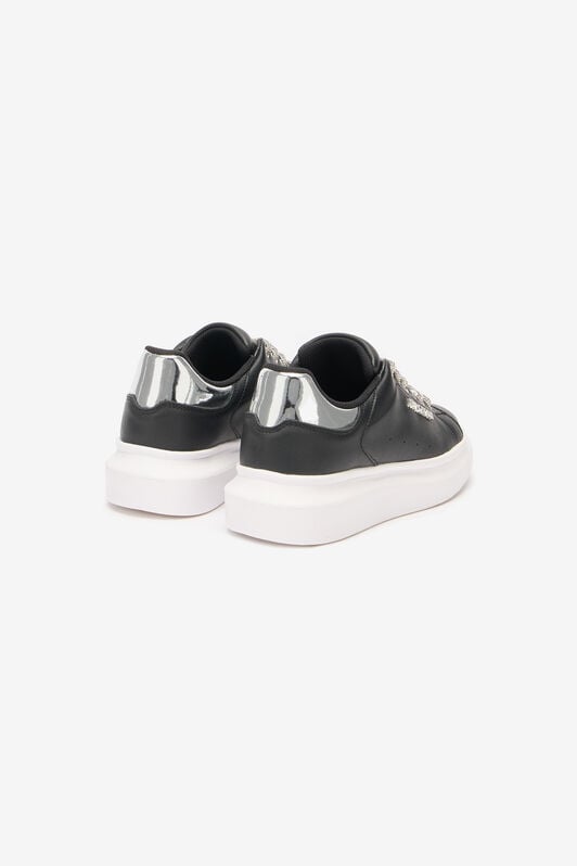 JC Lace-Up Sneakers With Rhinestones JC Lace-Up Sneakers With Rhinestones Black/White UFS030-UF352