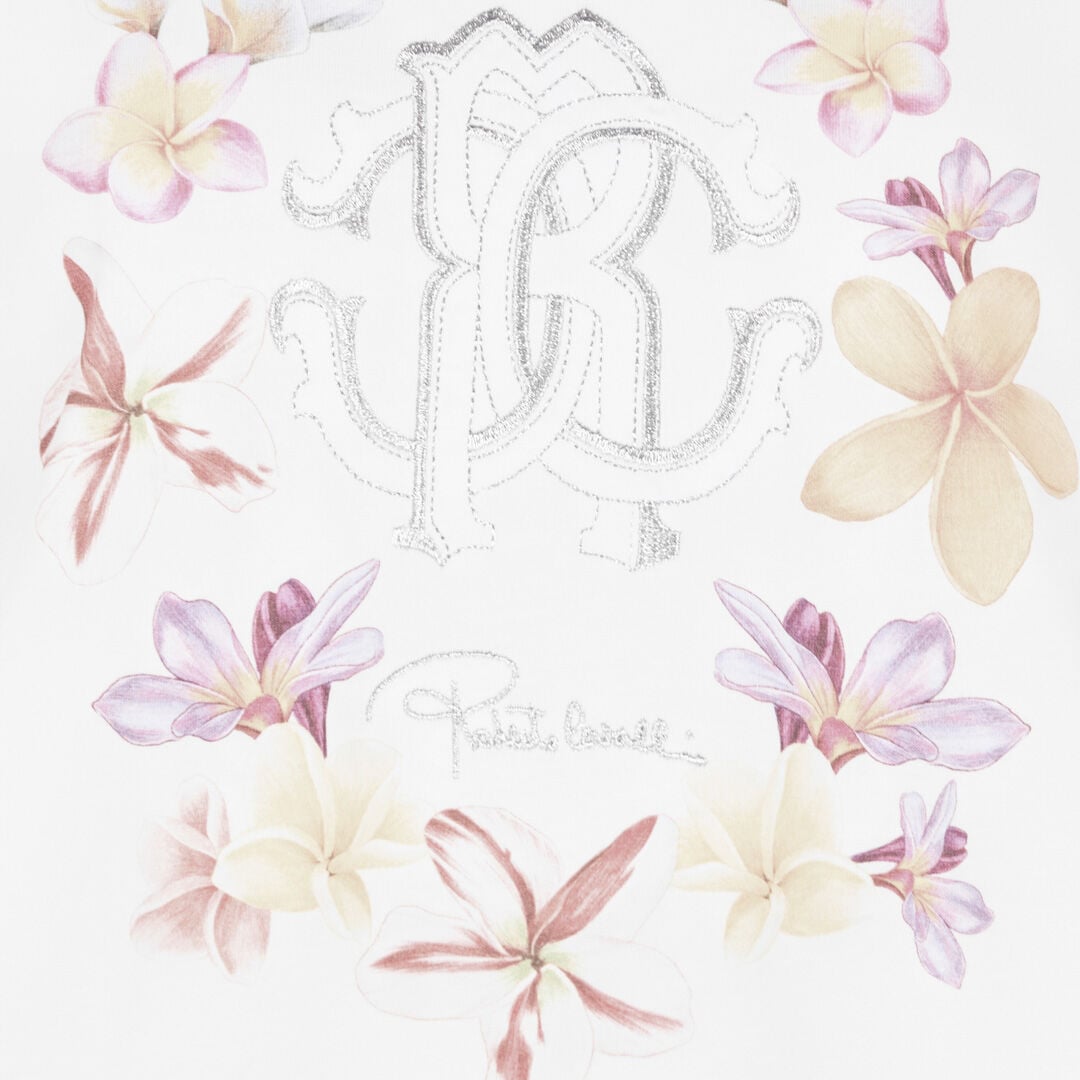 RC Flower and Monogram RC T-shirt White OOT60D-JD060