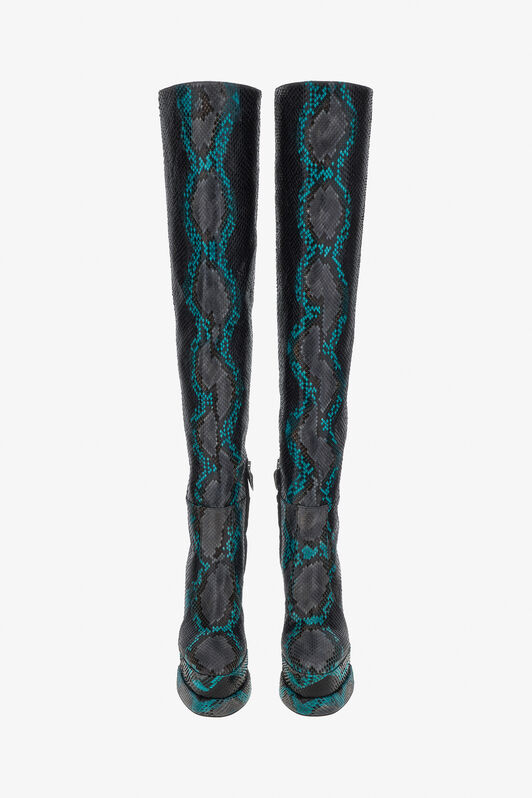 RC Embossed python knee-high boots RC Embossed python knee-high boots Black RKS011-UC105