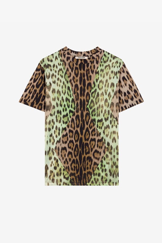 RC Leopard-print panelled T-shirt RC Leopard-print panelled T-shirt MACULA VERDE QKT61A-3PF53