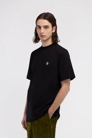 RC Schwarzes T-Shirt Mit Monogram RC Stickerei Schwarz SRT61A-JD060