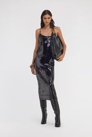 RC Sequin Midi Dress Black TKR120-TR007