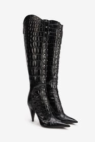 RC Bottes Noires En Cuir À Talons BLACK/PALLADIUM XWS006-PZ958