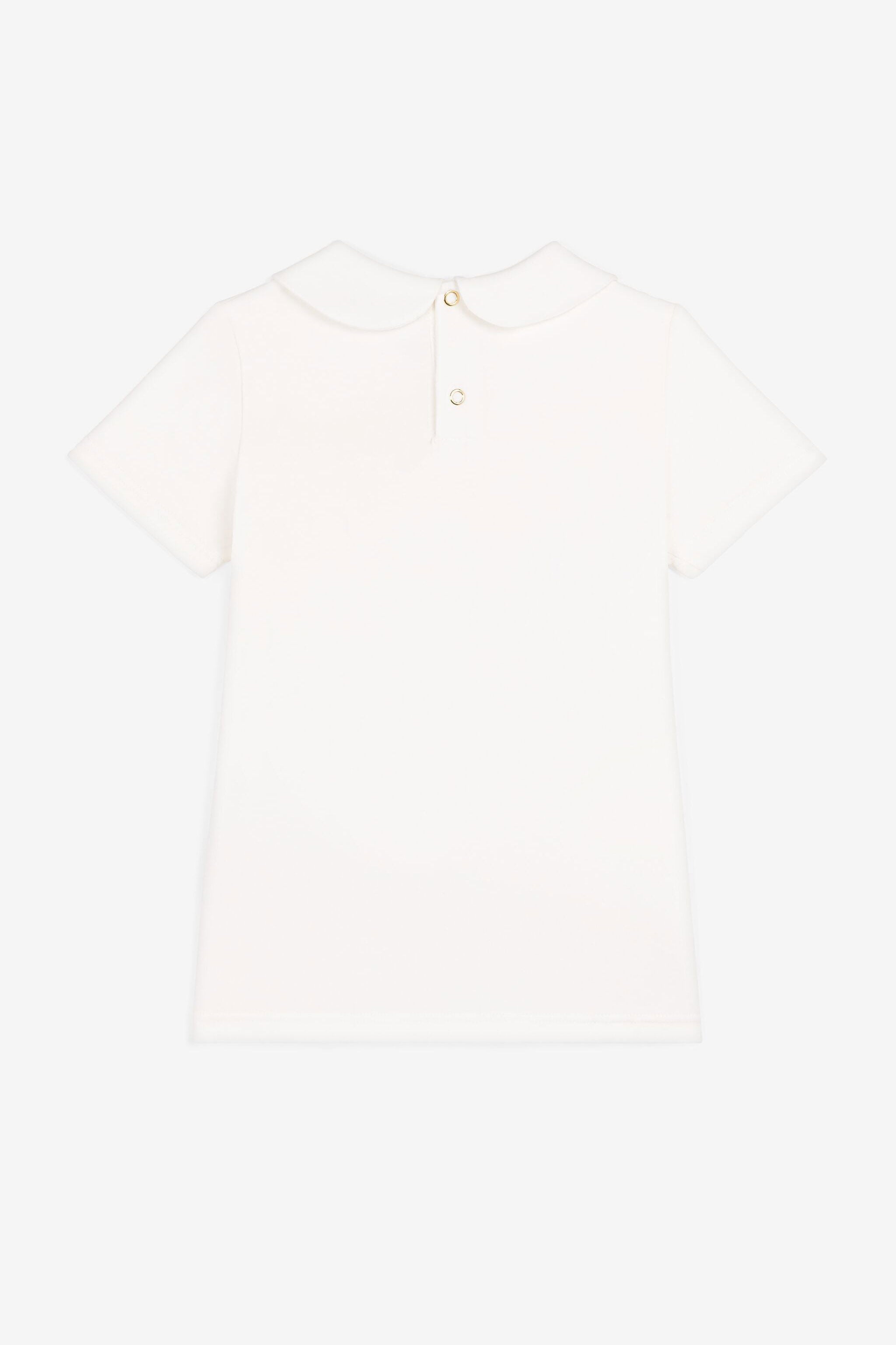 JU Logo-Embroidered Lace-Trimmed Top White OJT611-ISA2J