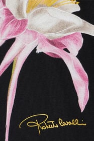 JU Floral print T-shirt BLACK VJT62F-JD001