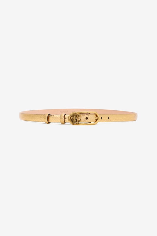 RC Snake-Print Laminated Leather Belt RC Snake-Print Laminated Leather Belt Gold SKC005-PZ579