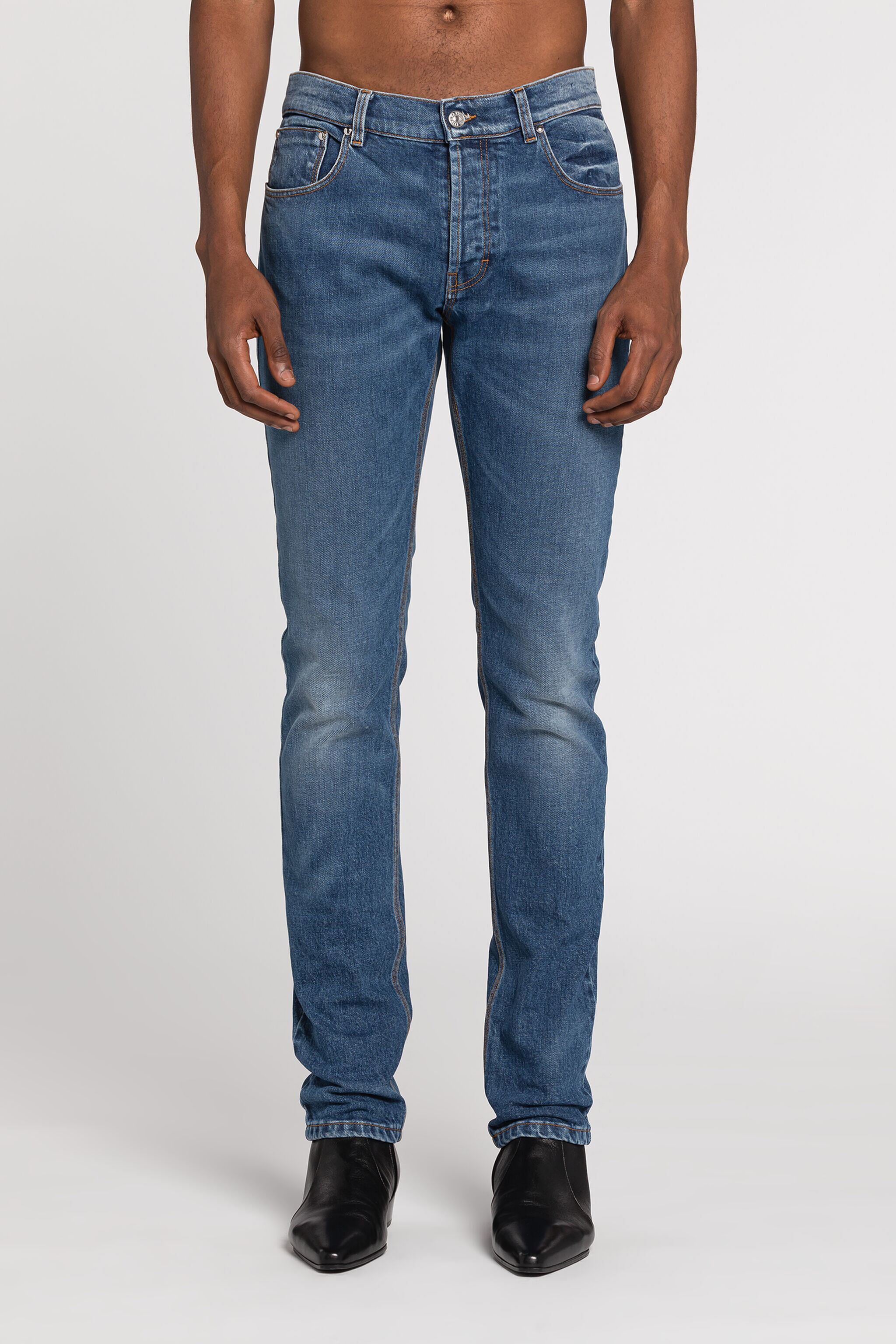 RC Mirror Snake-Embroidered Slim-Fit Jeans Dark blue RRJ251-DS002