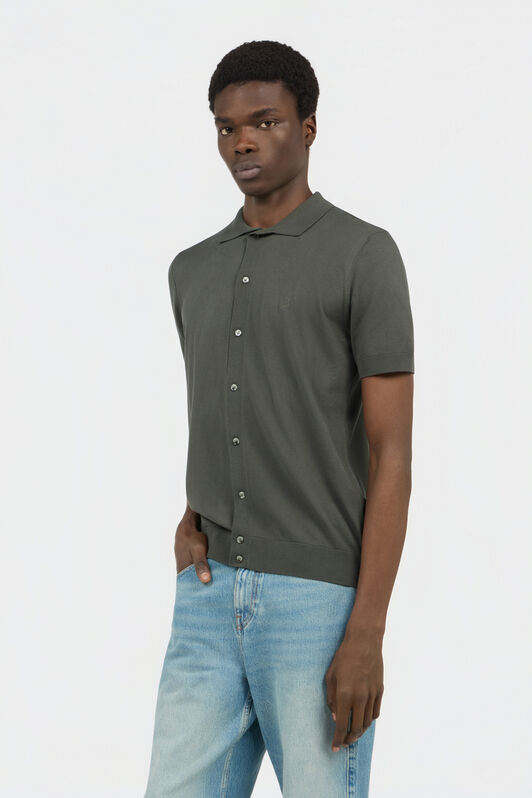 RC Green Knitted Polo Shirt with Monogram RC RC Green Knitted Polo Shirt with Monogram RC MILITARY GREEN SOT71D-VI044